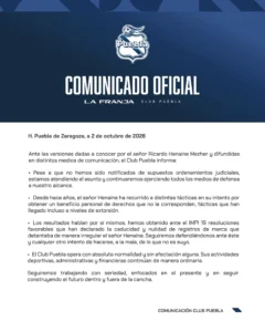 Club Puebla en Riesgo de Embargo por 223 MDP y denuncia "Intento de Extorsión" 3 Comunicado Club Puebla