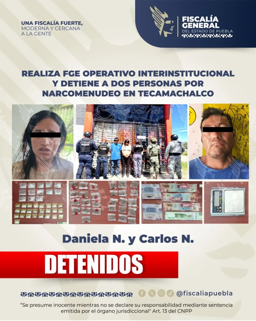 Operativo interinstitucional en Tecamachalco desmantela red de narcomenudeo