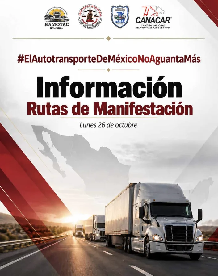 Transportistas anuncian movilizaciones nacionales para este lunes
