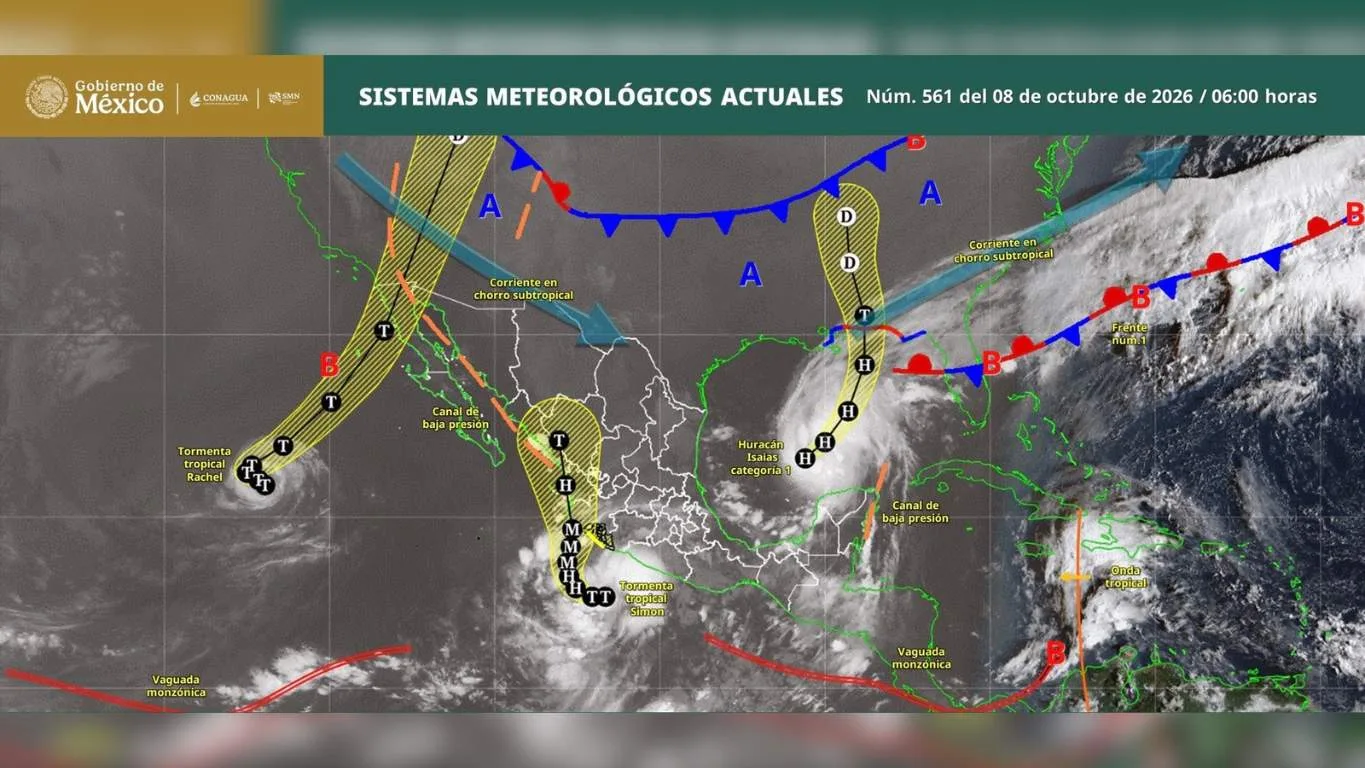 Isaías se intensifica a huracán categoría 1 en el Golfo de México