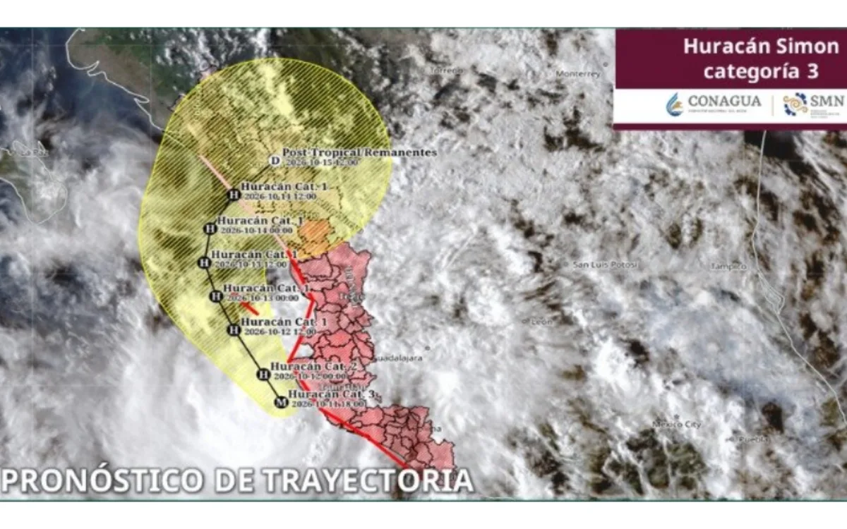 Huracán Simón cambia trayectoria y se dirige hacia las costas de Sinaloa