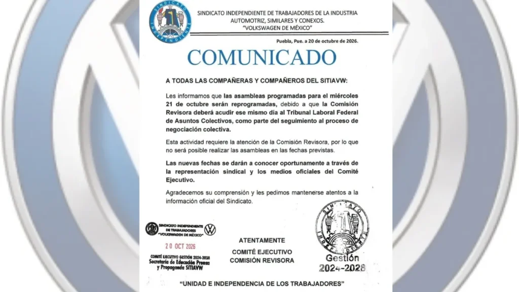 Crisis en Volkswagen: Suspenden asambleas ante urgencia en revisión salarial