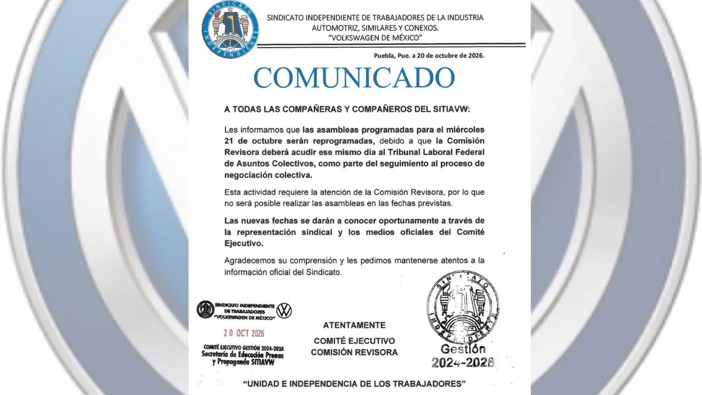 Crisis en Volkswagen: Suspenden asambleas ante urgencia en revisión salarial