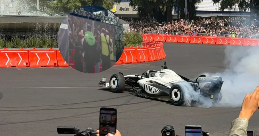 Aficionados burlan seguridad para acercarse a Checo Pérez en Reforma