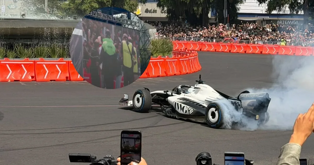 Aficionados burlan seguridad para acercarse a Checo Pérez en Reforma